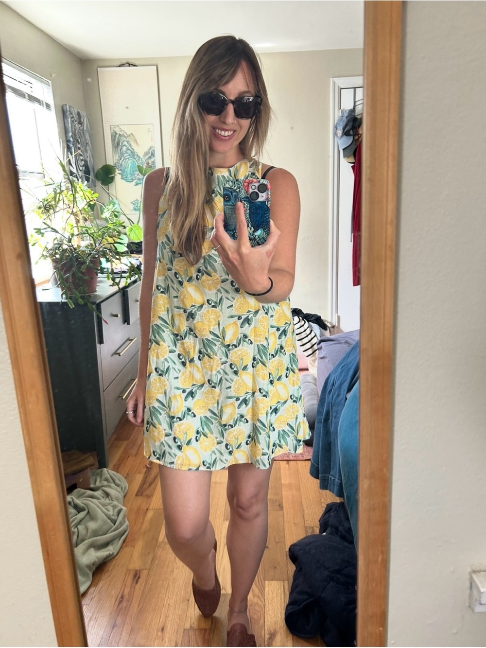 Abercrombie & Fitch Yellow Lemon Print Mini Dress - Picture 2 of 4
